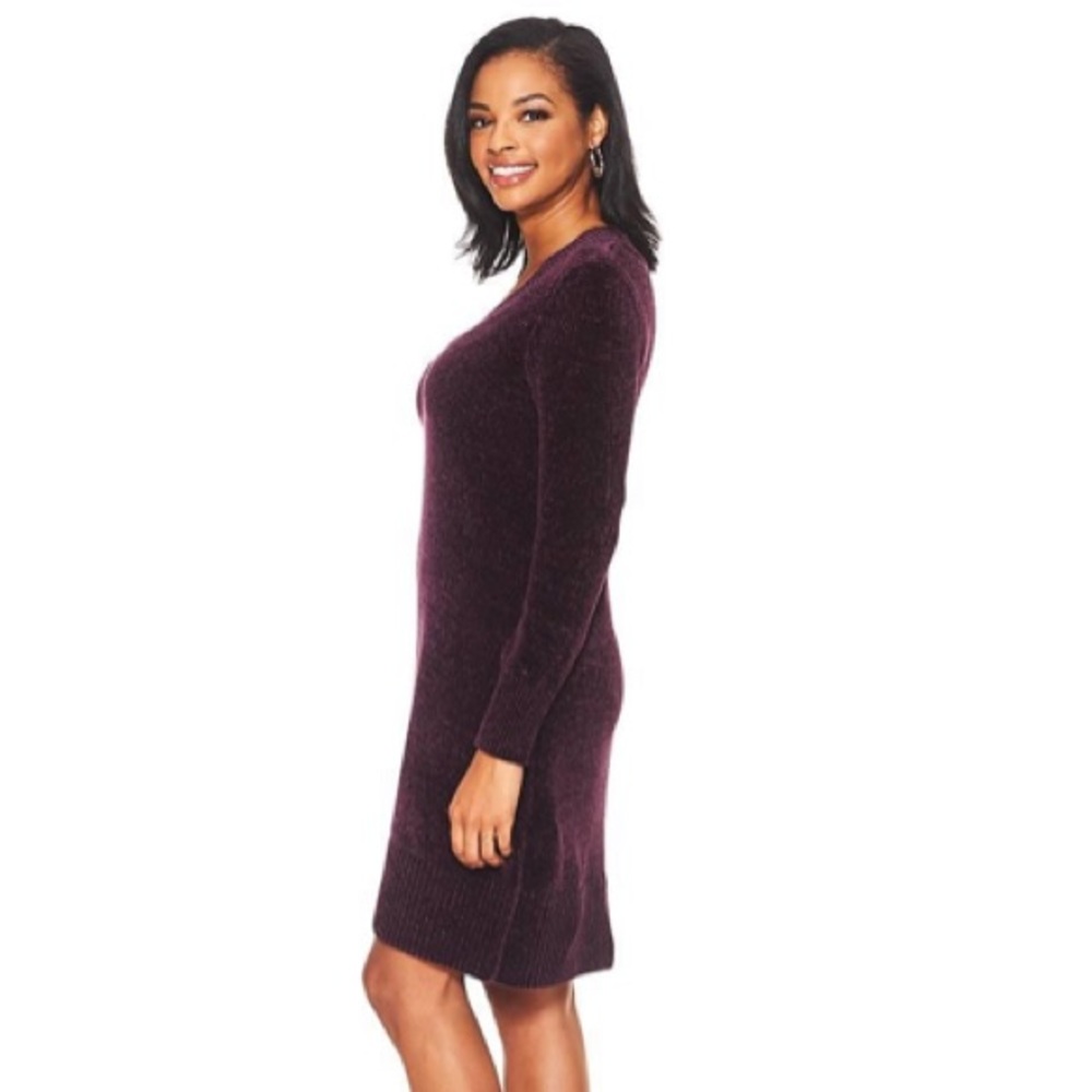 BRAND NEW Nine West  CHENILLE V-Neck Sweater Dress - Picture 6 of 6